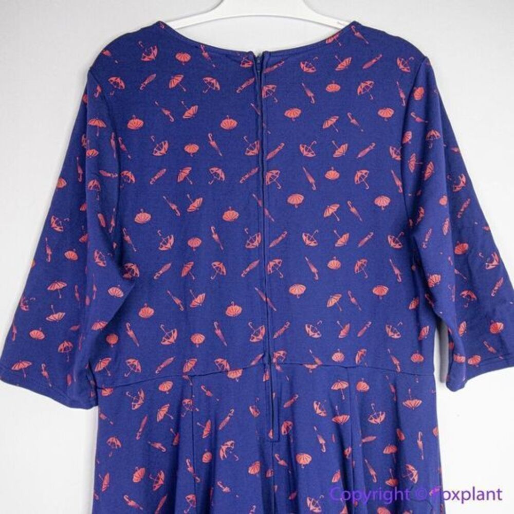 Unique Vintage‎ Gwynnie Bee Umbrella Print Navy Dress, plus size 0X - Picture 12 of 16